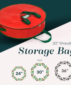 Alternative view of Handy Laundry Christmas Wreath Storage Container  30 Inch Durable Tarp Storage Bag with Zipper & Reinforced Handles. Holiday Dcor Organizer for Wreaths. Garlands & Seasonal Decorations. Green