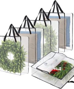 Wreath Storage Bag 5-Pack. 26 Inches 95 L Wreath Storage Container for Home Storage. Storage Bag for Spring Summer Autumn Christmas Wreath Decorations or Clothing Blanket Comforters Bed Sheets Pillows