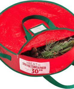 Handy Laundry Christmas Wreath Storage Container  30 Inch Durable Tarp Storage Bag with Zipper & Reinforced Handles. Holiday Dcor Organizer for Wreaths. Garlands & Seasonal Decorations. Green
